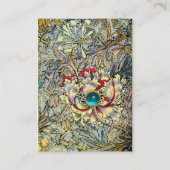 HONEYSUCKLE Fantasy Floral Aquamarijn Blauwe Edels Visitekaartje (Achterkant)