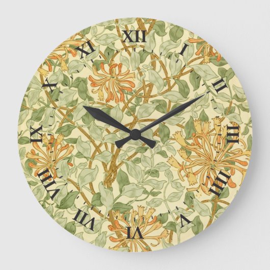 Honeysuckle Flower Pattern William Morris Grote Klok (Voorkant)