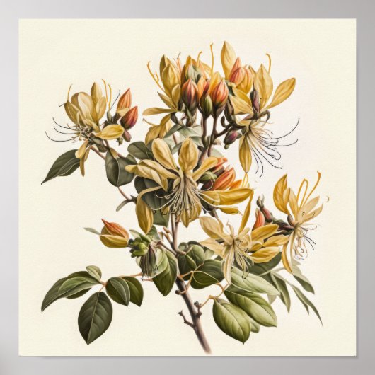 Honeysuckle Flowers Art Print Poster (Devant)