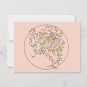 Honeysuckle Garden Fairy - June Birth Flower Postc Briefkaart