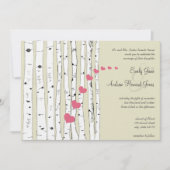 Honeysuckle Hearts Birch Tree Wedding Invitations (Devant)