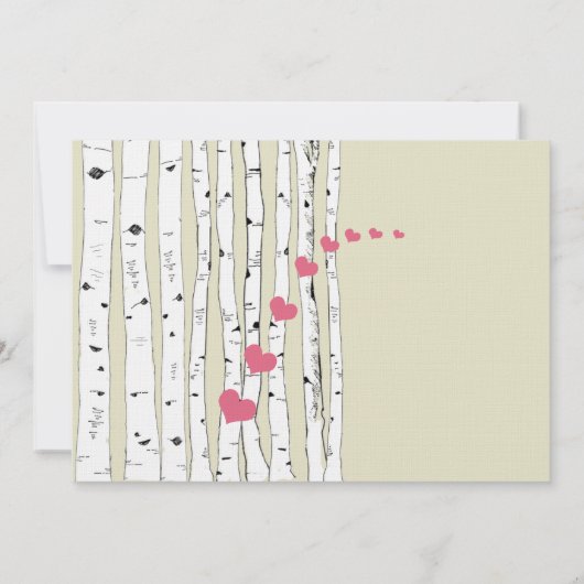 Honeysuckle Hearts Birch Tree Wedding Invitations (Dos)