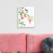 Honeysuckle Hummingbird Stretched Canvas Print (Insitu (Woonkamer))