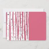 Honeysuckle Pink Birch Tree Invitations de mariage (Dos)
