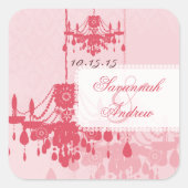 Honeysuckle Pink Damask Chandelier Stickers (Voorkant)