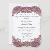Honeysuckle Pink Wedding Invitation Kaart (Voorkant)