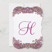 Honeysuckle Pink Wedding Invitation Kaart (Achterkant)