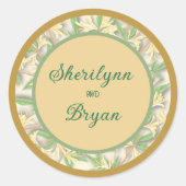 Honeysuckle Round Wedding Sticker (Voorkant)