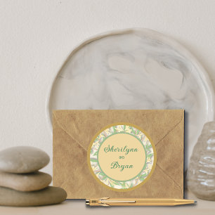 Honeysuckle Round Wedding Sticker