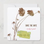 Honeysuckle roze ventiel botanisch sparen de datum save the date (Voorkant)