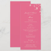 Honeysuckle Silver Peony Wedding Menu Kaart (Voorkant / Achterkant)