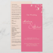 Honeysuckle Silver Peony Wedding Program Kaart (Voorkant / Achterkant)