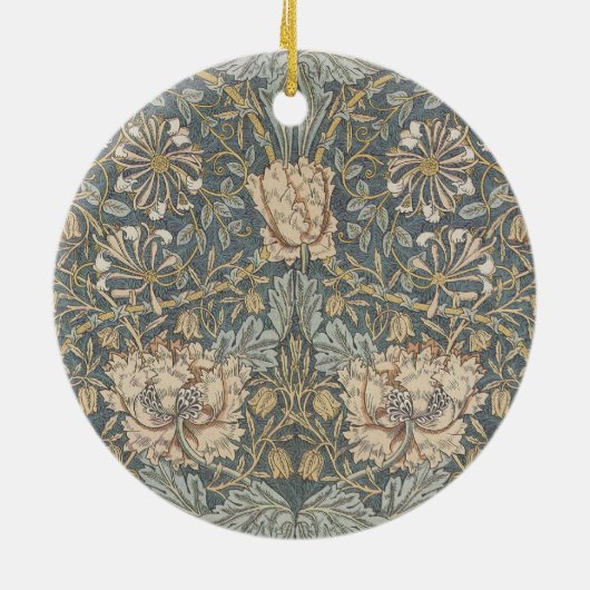 Honeysuckle van William Morris,  bloemen Art Keramisch Ornament (Achterkant)