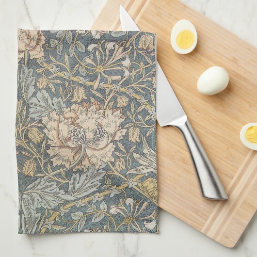 Honeysuckle van William Morris,  bloemen Art Theedoek (Quarter Fold)