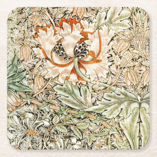 Honeysuckle, William Morris Vierkante Kartonnen Onderzetter