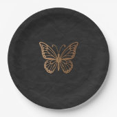 Honeywind Brown Black Boho Butterfly Party Papieren Bordje (Voorkant)