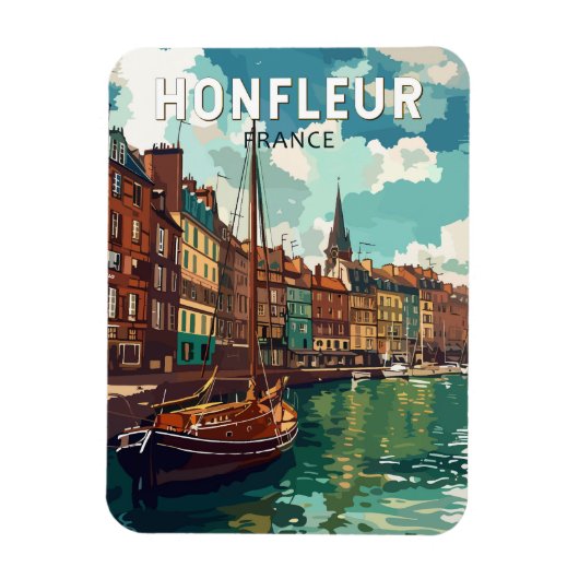 Honfleur France Travel Art Vintage Magneet (Verticaal)