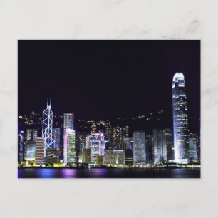Hong Kong à la carte postale de nuit