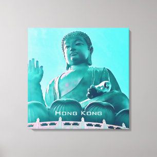 Hong Kong Big Buddha Lantau Island - reis Canvas Afdruk