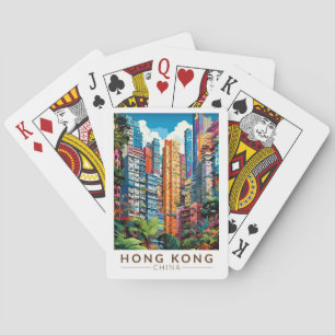 Hong Kong China Apartments Reis Kunst Vintage Pokerkaarten