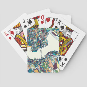 Hong Kong, China Map Pokerkaarten