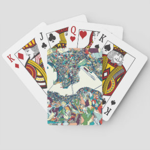 Hong Kong, China Map Pokerkaarten