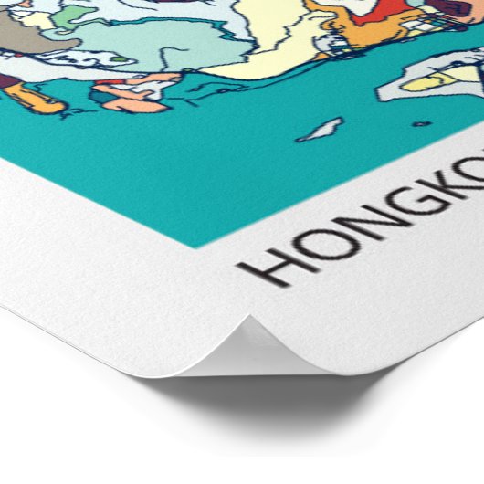 Hong Kong, China Map Poster (Hoek)