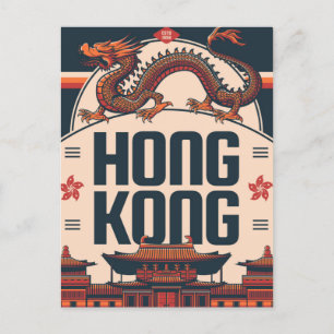 Hong Kong China Reizen Kunst Vintage Chinees Azië Briefkaart