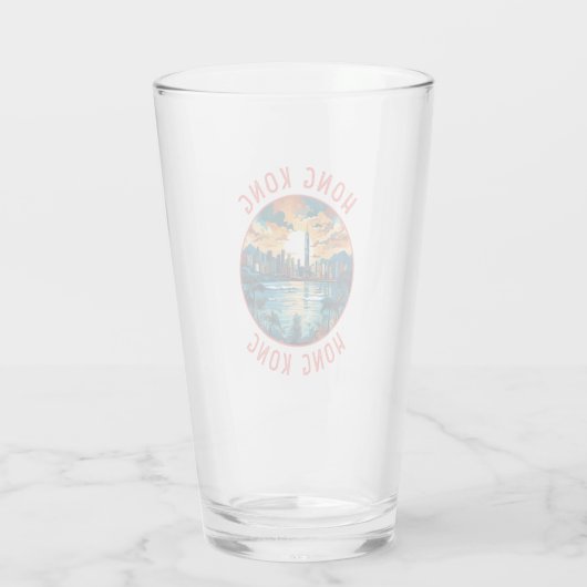 Hong Kong China Retro Noodlijdende Cirkel Glas (Achterkant)