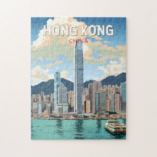 Hong Kong China Travel Art Vintage Legpuzzel