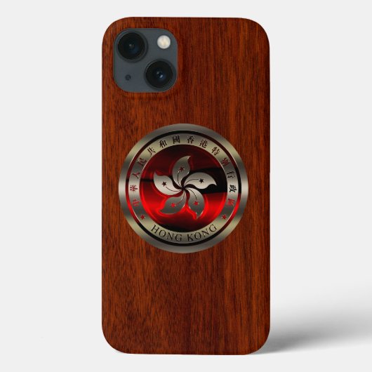 Hong Kong Chrome als zegel op Mahogany Print Case-Mate iPhone Case (Achterkant)