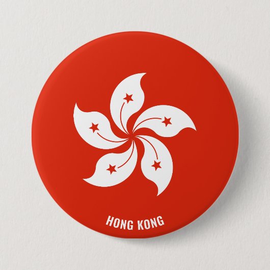 Hong Kong Flag Charming Patriotic Ronde Button 7,6 Cm (Voorkant)