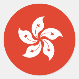 Hong Kong Flag HK Ronde Sticker