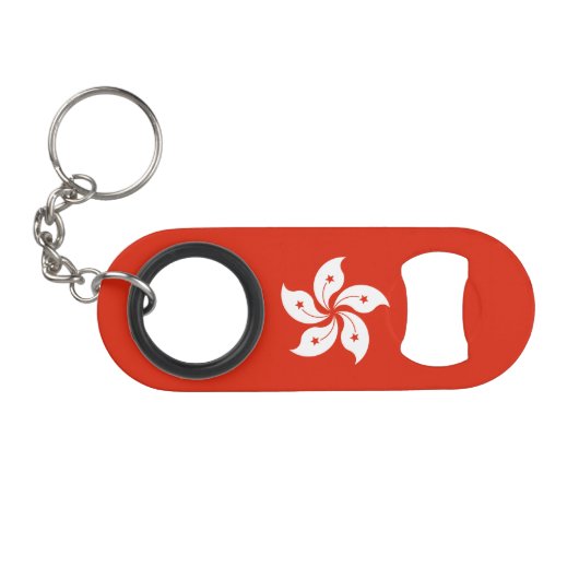 Hong Kong Flag Mini Flessenopener (Voorkant (Horizontaal))