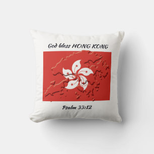 HONG KONG FLAG Patriottic Scripting Custom WHITE Kussen