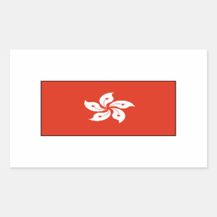 Hong Kong Flag Rechthoekige Sticker