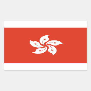 Hong Kong Flag Rechthoekige Sticker
