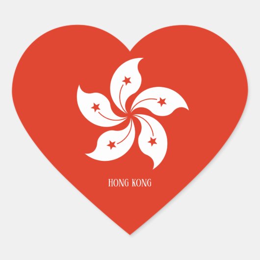 Hong Kong Flag Splendid Patriotic Hart Sticker (Voorkant)