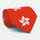Hong Kong Flag Stropdas (Opgerold)