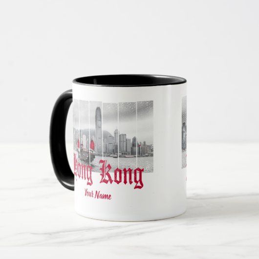 Hong Kong harbor skyline china souvenir Mok (Voorkant links)