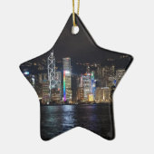 Hong Kong Harbour 's nachts Keramisch Ornament (Links)