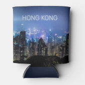 Hong Kong Island Skyline Panorama Night Souvenir Blikjeskoeler (Voorkant)
