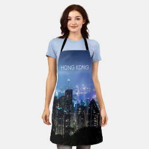 Hong Kong Island Skyline Panorama Night Souvenir Schort