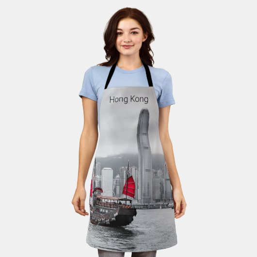 Hong Kong Island Skyline  Panorama Souvenir Schort (Gedragen)