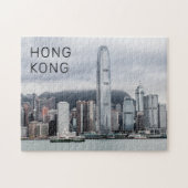 Hong Kong Island Skyline Retro Cityscape Legpuzzel (Horizontaal)
