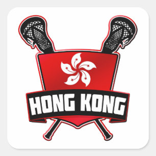 Hong Kong Lacrosse Vierkante Sticker