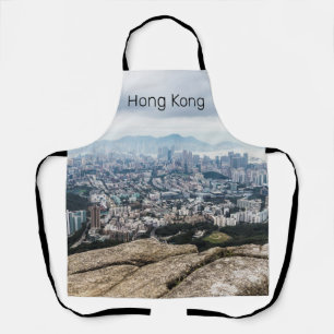 Hong Kong Lion Rock Hill Skyline Panorama Souvenir Schort