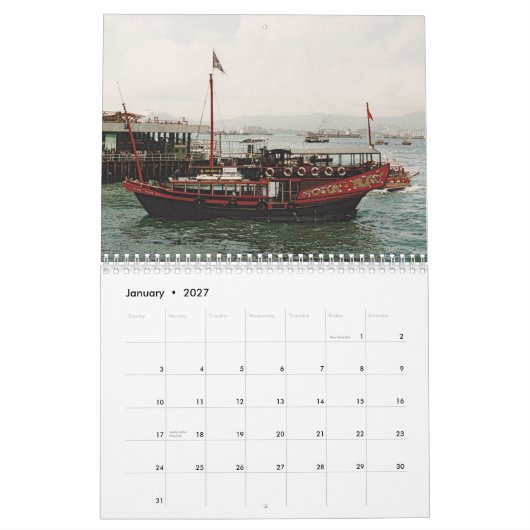 Hong Kong, Macao, calendrier mural de la Chine (Jan 2027)