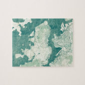 Hong Kong Map Blue  Waterverf Legpuzzel (Horizontaal)