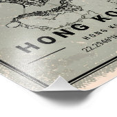 Hong Kong map print poster canvas (Coin)